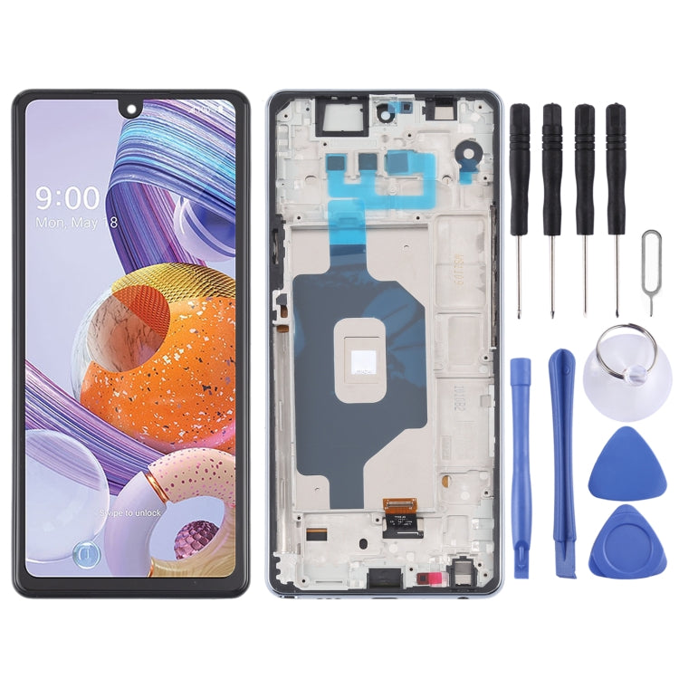 Original LCD Screen for LG Stylo 6 / K71 LMQ730TM LM-Q730TM LMQ730HA LM-Q730HA Digitizer Full Assembly with Frame