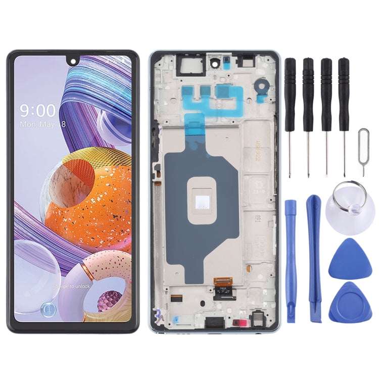 Original LCD Screen for LG Stylo 6 / K71 LMQ730TM LM-Q730TM LMQ730HA LM-Q730HA Digitizer Full Assembly with Frame