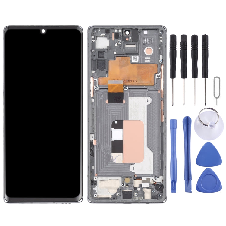 Original LCD Screen for LG Velvet 5G LM-G900N LM-G900EM LM-G900 LM-G900TM Digitizer Full Assembly with Frame (Silver)