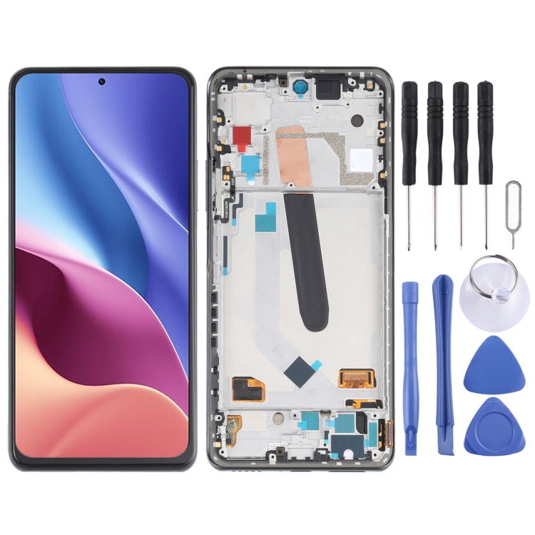 AMOLED Material Original LCD Screen and Digitizer Full Assembly With Frame for Xiaomi Redmi K40 / Redmi K40 Pro / Redmi K40 Pro+ / Mi 11i / Poco F3 / M2012K11AC M2012K11C M2012K11AG M2012K11G