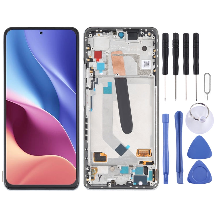 AMOLED Material Original LCD Screen and Digitizer Full Assembly With Frame for Xiaomi Redmi K40 / Redmi K40 Pro / Redmi K40 Pro+ / Mi 11i / Poco F3 / M2012K11AC M2012K11C M2012K11AG M2012K11G