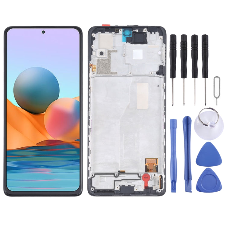 Original OLED LCD Screen and Digitizer Full Assembly With Frame for Xiaomi Redmi Note 10 Pro 4G / Redmi Note 10 Pro (India) / Redmi Note 10 Pro Max (4G) M2101K6G M2101K6R M2101K6P M2101K6I