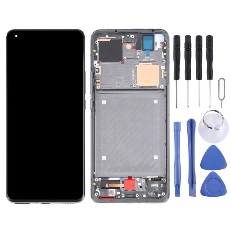 Original AMOLED Material LCD Screen and Digitizer Full Assembly With Frame for Xiaomi Mi 11 Ultra / Mi 11 Pro M2102K1G M2102K1C M2102K1AC