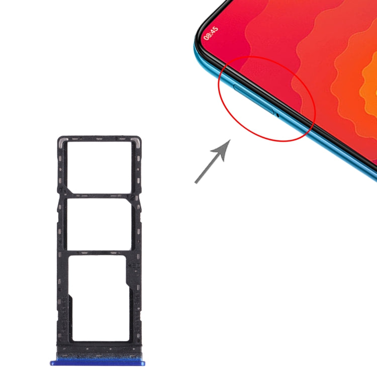For Tecno Spark 4 / Camon 12 KC2 KC8 CC7 SIM Card Tray + SIM Card Tray + Micro SD Card Tray