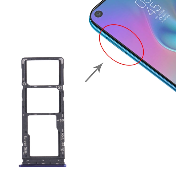For Tecno Camon 12 Air CC6 SIM Card Tray + SIM Card Tray + Micro SD Card Tray