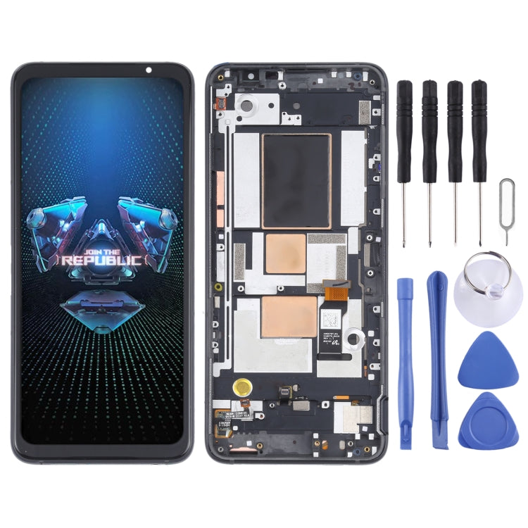 Original OLED LCD Screen for Asus ROG Phone 5 ZS673KS Digitizer Full Assembly with Frameï¼ˆBlack)