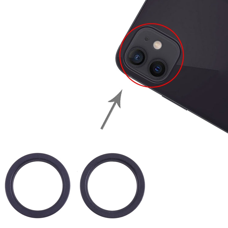 2 PCS Rear Camera Glass Lens Metal Outside Protector Hoop Ring for iPhone 13