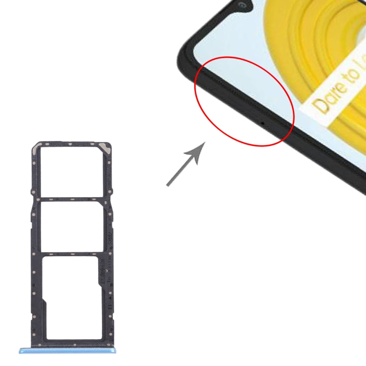For OPPO Realme C21 / Realme C21Y RMX3201,RMX3261  SIM Card Tray + SIM Card Tray + Micro SD Card Tray
