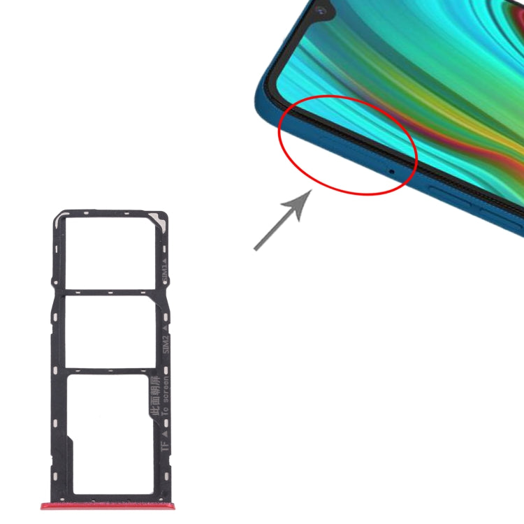 For OPPO Realme C3 RMX2027, RMX2020, RMX2021  SIM Card Tray + SIM Card Tray + Micro SD Card Tray