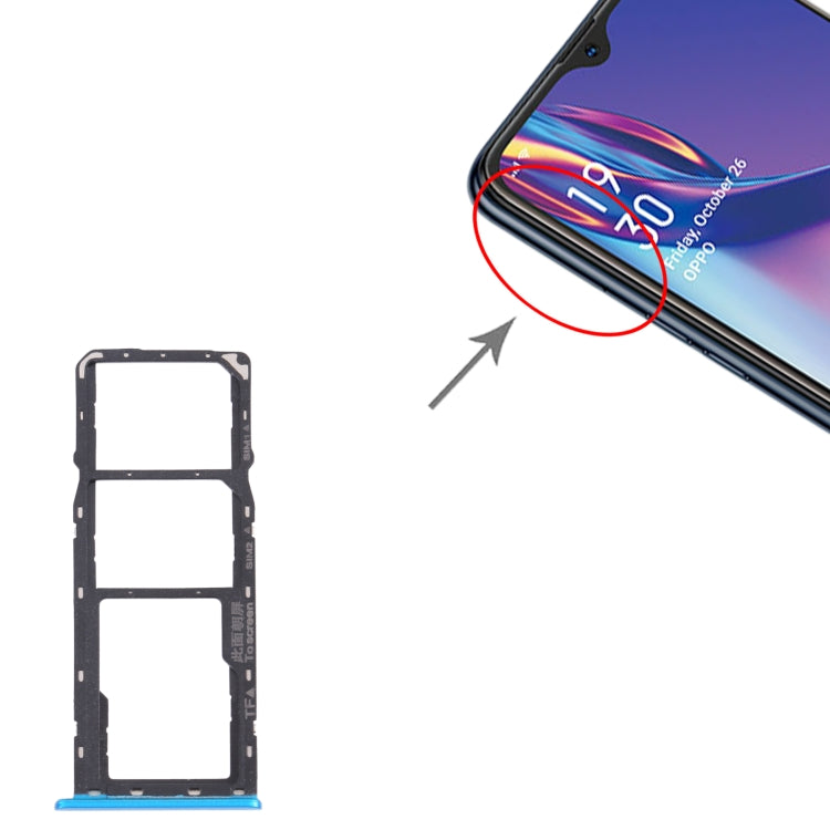 For OPPO A12 CPH2083, CPH2077  SIM Card Tray + SIM Card Tray + Micro SD Card Tray