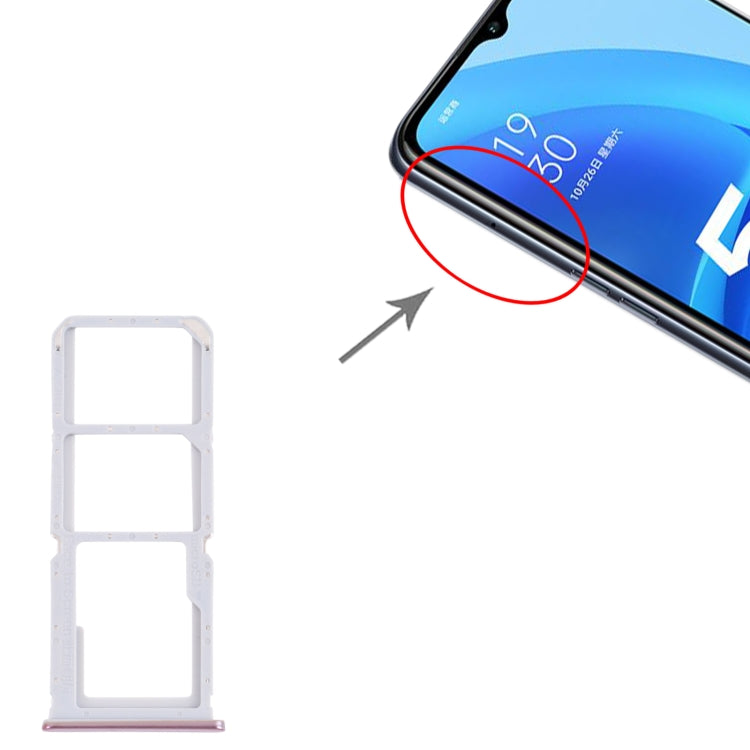 For OPPO A55 PEMM00, PEMM20, PEMT00, PEMT20  SIM Card Tray + SIM Card Tray + Micro SD Card Tray