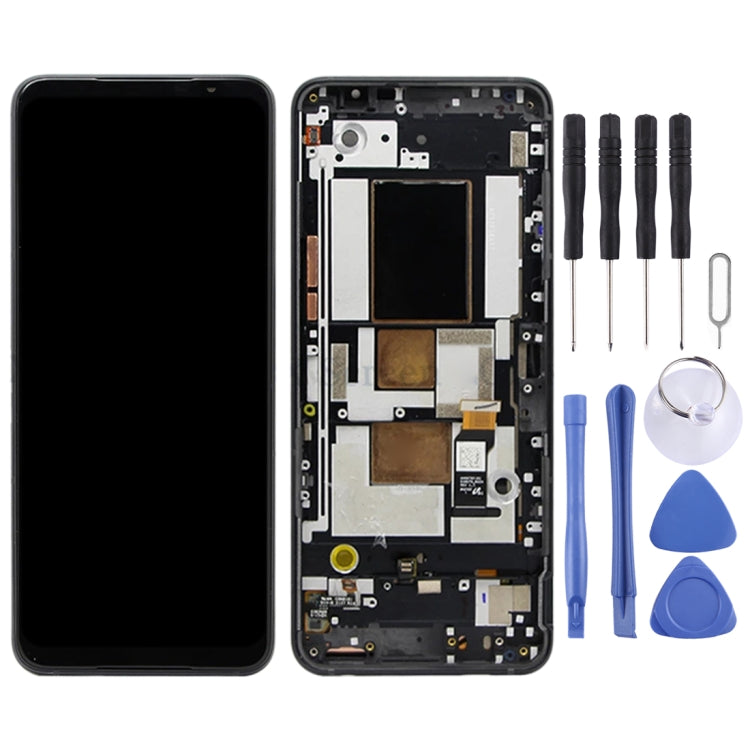 Original AMOLED LCD Screen for Asus ROG Phone 5 ZS673KS 1B048IN I005DB I005DA Digitizer Full Assembly with Frameï¼ˆBlack)