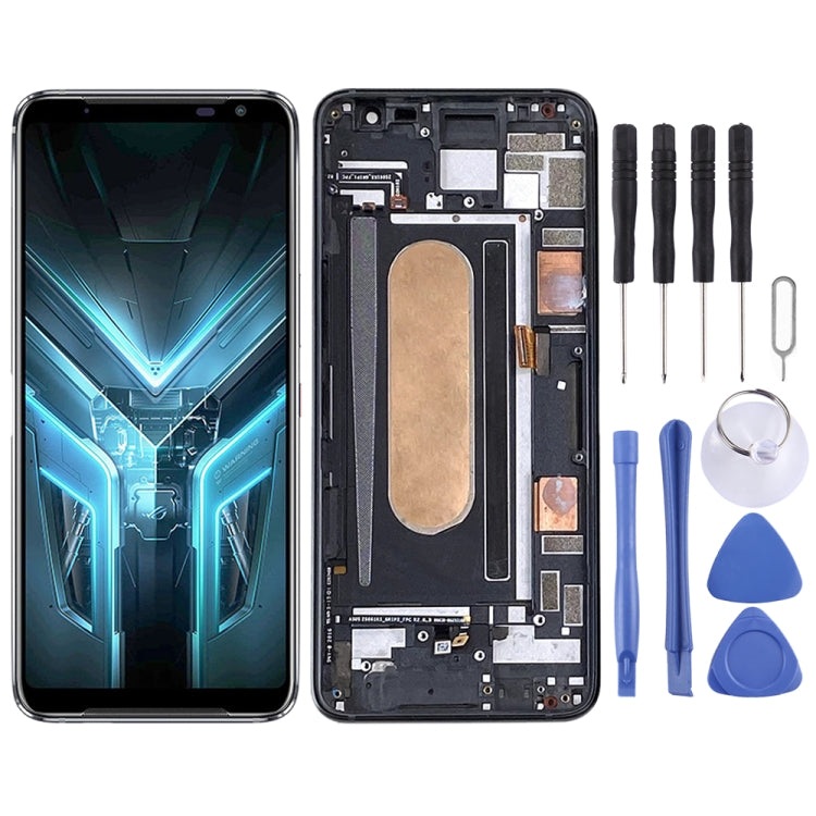 Original OLED LCD Screen for Asus ROG Phone 3 ZS661KS I003DD Digitizer Full Assembly with Frameï¼ˆBlack)