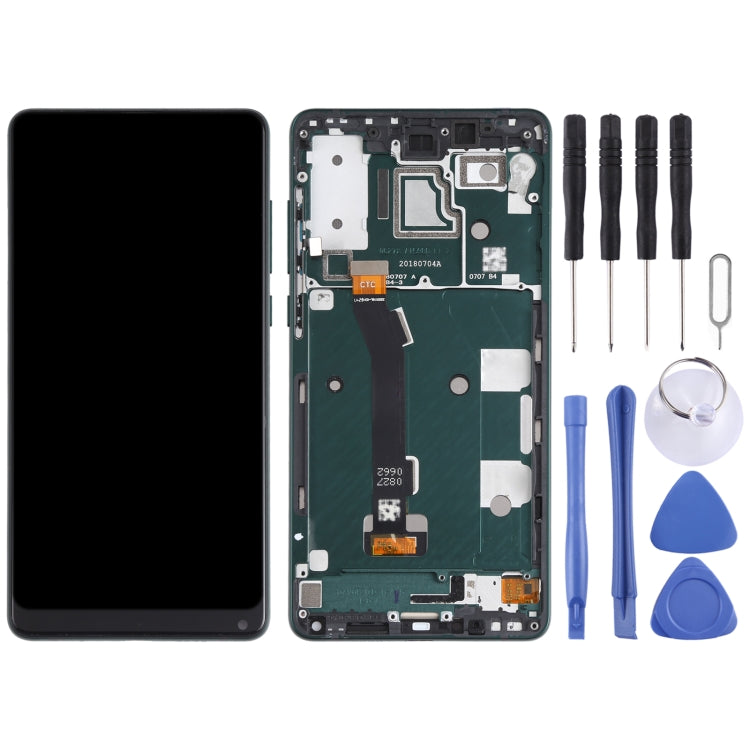 LCD Screen and Digitizer Full Assembly with Frame for Xiaomi Mi Mix 2S(Green)