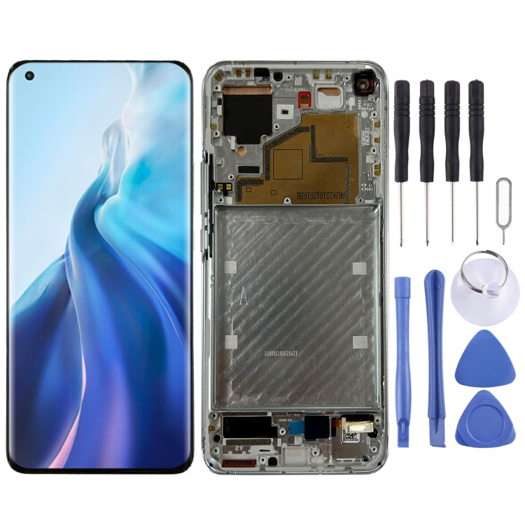 Original LCD Screen for Xiaomi Mi 11 M2011K2C, M2011K2G Digitizer Full Assembly with Frame