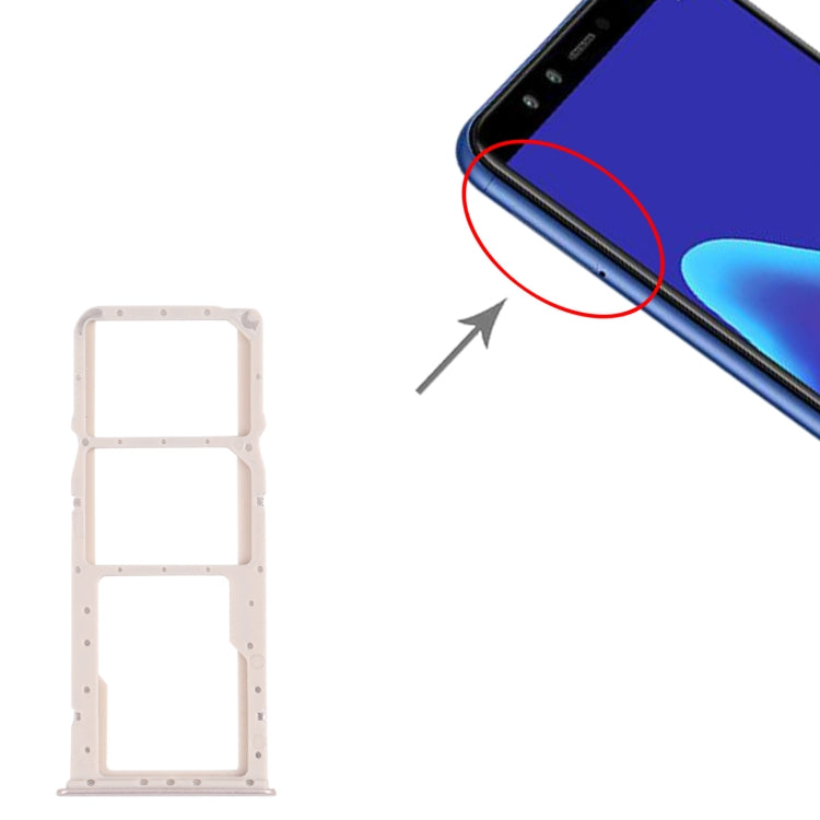 SIM Card Tray + SIM Card Tray + Micro SD Card Tray for Huawei Y9 (2018)