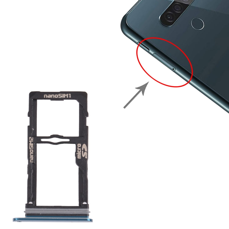 Nano SIM Card Tray + Nano SIM Card Tray / Micro SD Card Tray for LG G8S ThinQ LMG810, LM-G810, LMG810EAW
