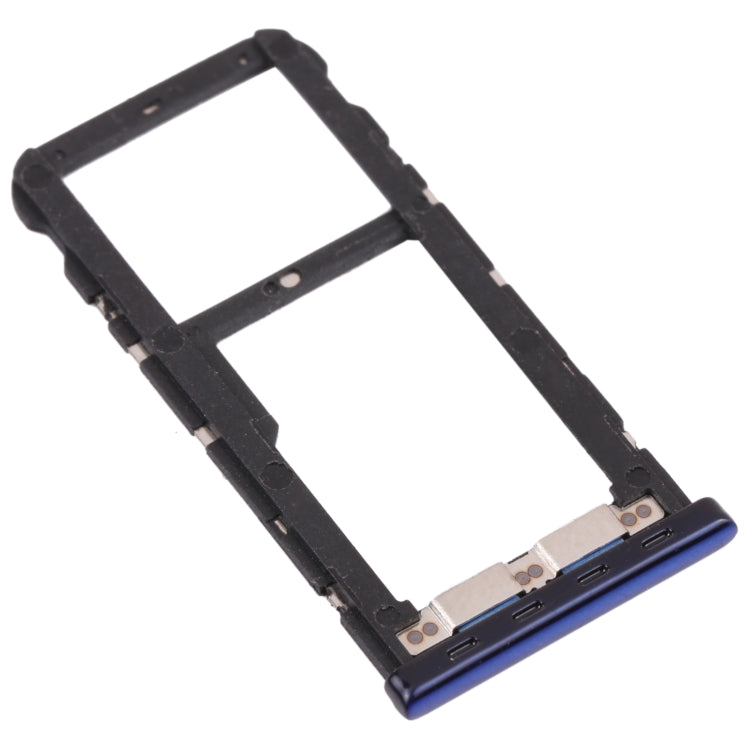 SIM Card Tray + Micro SD Card Tray for ZTE Blade V10 (Blue)