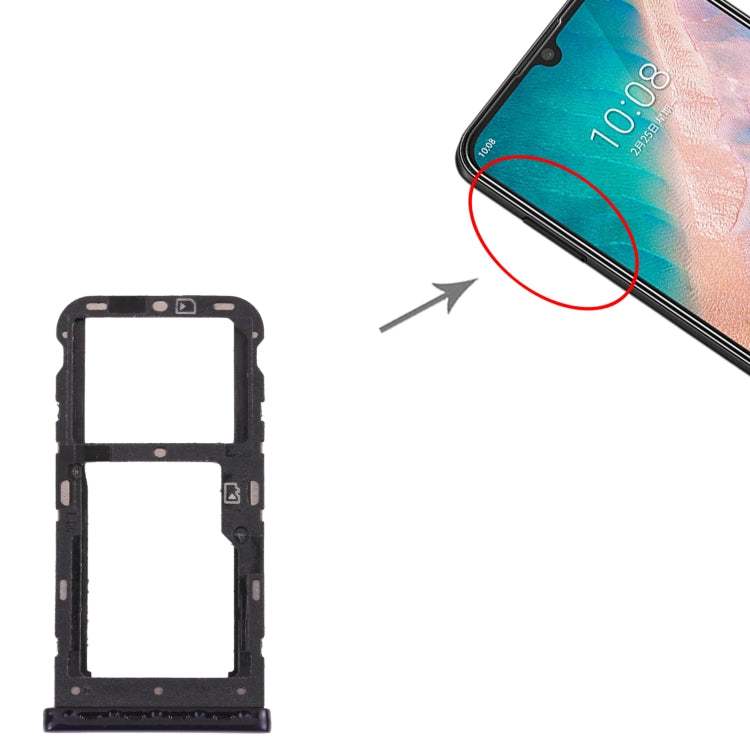 SIM Card Tray + Micro SD Card Tray for ZTE Blade V10 (Blue)