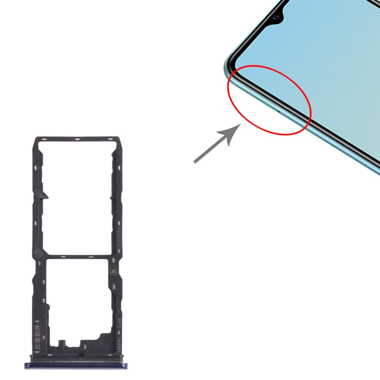 For vivo Y12S 2021 / Y12a V2069 SIM Card Tray + SIM Card Tray + Micro SD Card Tray