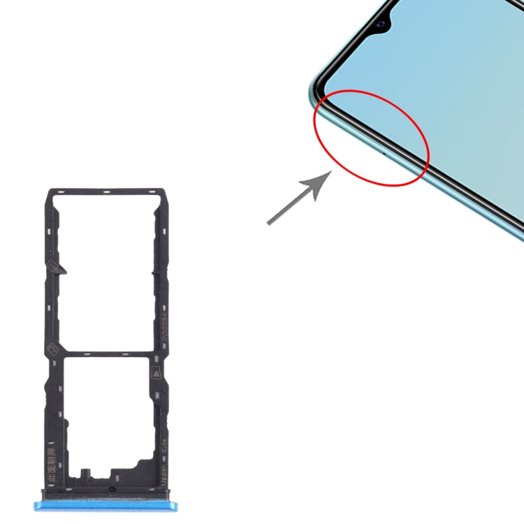 For vivo Y12S 2021 / Y12a V2069 SIM Card Tray + SIM Card Tray + Micro SD Card Tray
