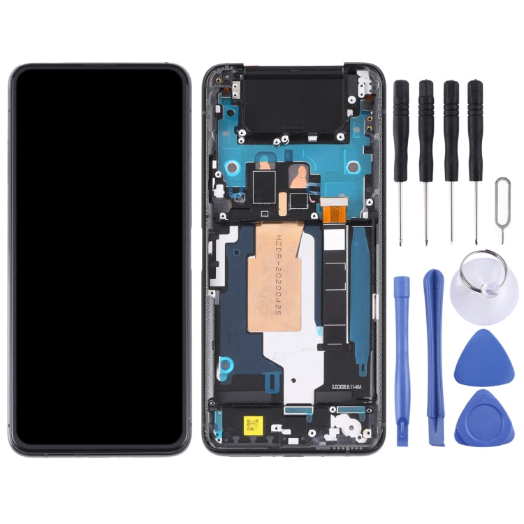 Original 90Hz AMOLED LCD Screen for Asus Zenfone 7 Pro / Zenfone 7 ZS670KS ZS671KS Digitizer Full Assembly with Frameï¼ˆBlack)