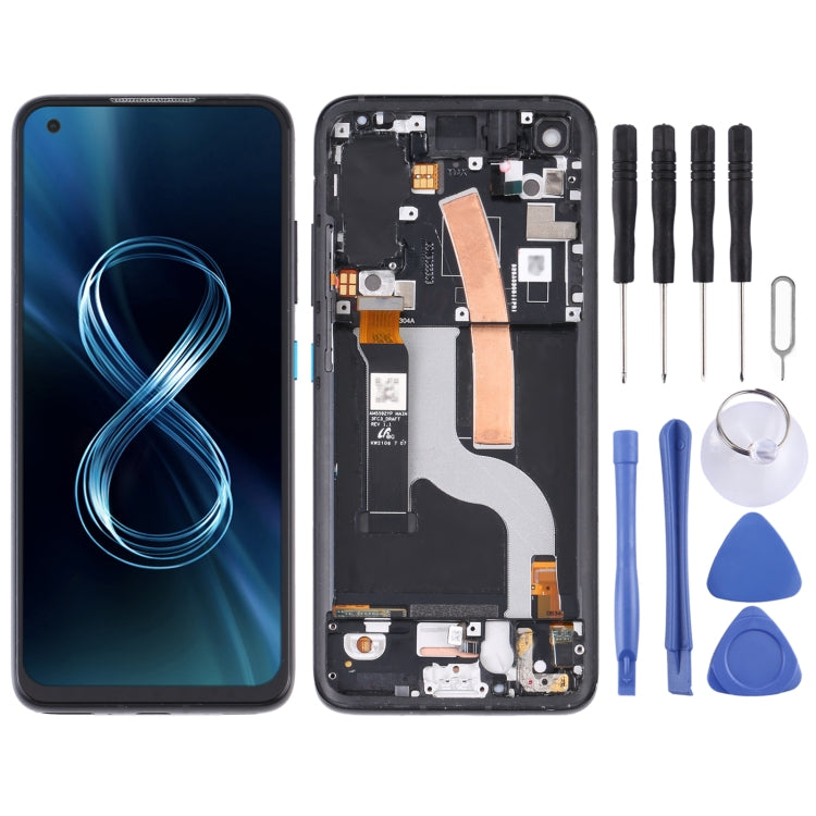 Original AMOLED LCD Screen for Asus Zenfone 8 ZS590KS Digitizer Full Assembly with Frameï¼ˆ