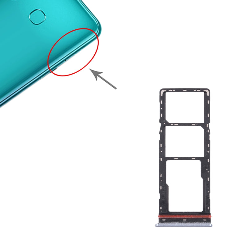 For Infinix Zero 8 X687 SIM Card Tray + SIM Card Tray + Micro SD Card Tray