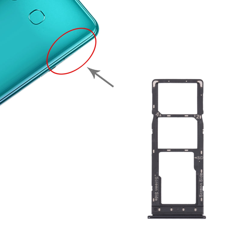 For Infinix Hot 10 Lite X657B SIM Card Tray + SIM Card Tray + Micro SD Card Tray