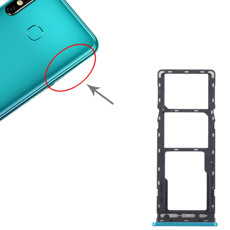 For Infinix Hot 10 Lite X657B SIM Card Tray + SIM Card Tray + Micro SD Card Tray