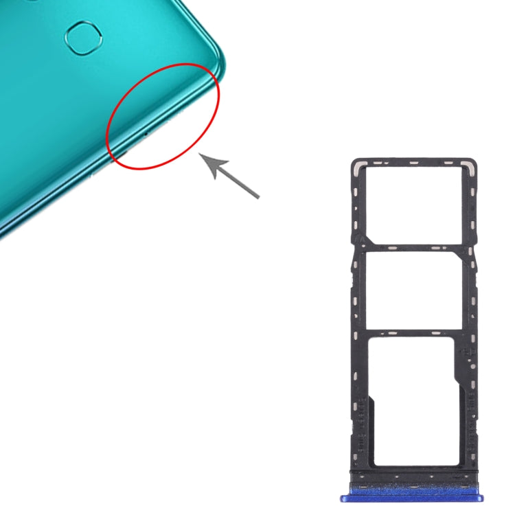 For Infinix Hot 10 Lite X657B SIM Card Tray + SIM Card Tray + Micro SD Card Tray