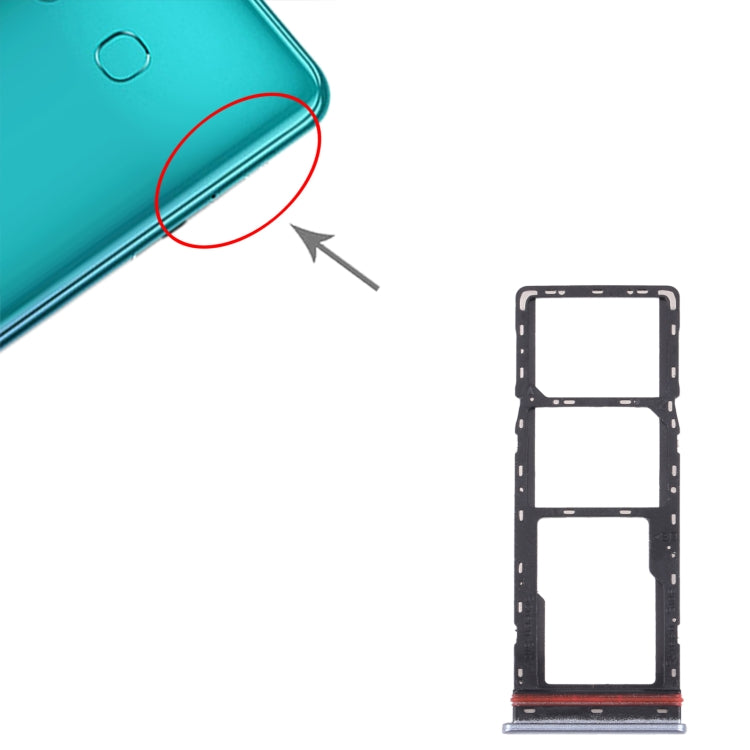 For Infinix Note 10 X693 SIM Card Tray + SIM Card Tray + Micro SD Card Tray