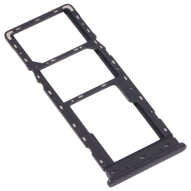 For Tecno Camon 16 Pro SIM Card Tray + SIM Card Tray + Micro SD Card Tray (Black)