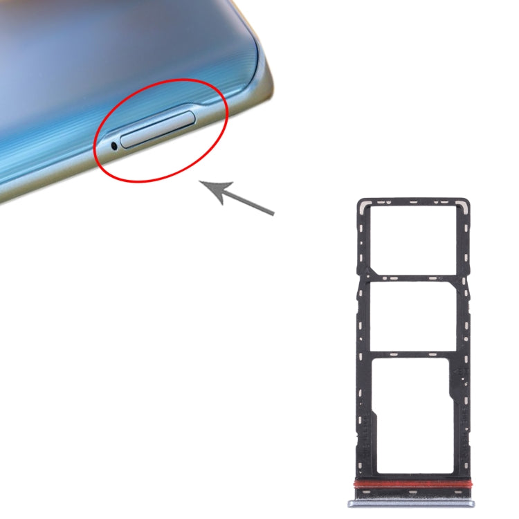 For Tecno Spark 7 Pro SIM Card Tray + SIM Card Tray + Micro SD Card Tray