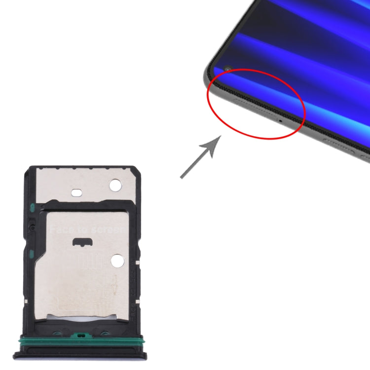 For OnePlus Nord CE 2 5G SIM Card Tray + SIM Card Tray + Micro SD Card Tray