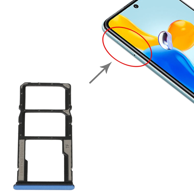 SIM Card Tray + SIM Card Tray + Micro SD Card Tray For Xiaomi Redmi Note 11S 5G