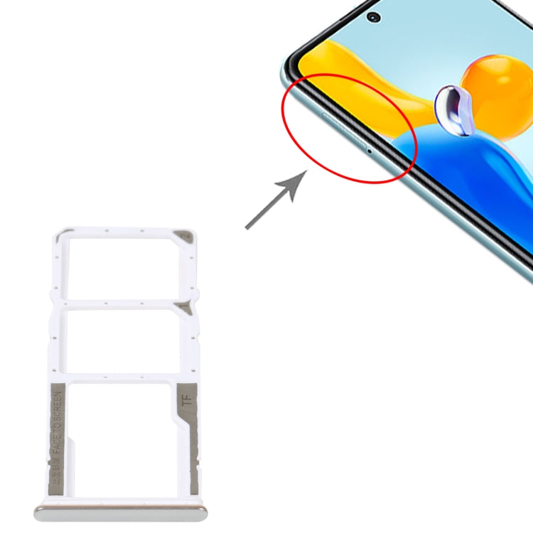 SIM Card Tray + SIM Card Tray + Micro SD Card Tray For Xiaomi Redmi Note 11S 5G