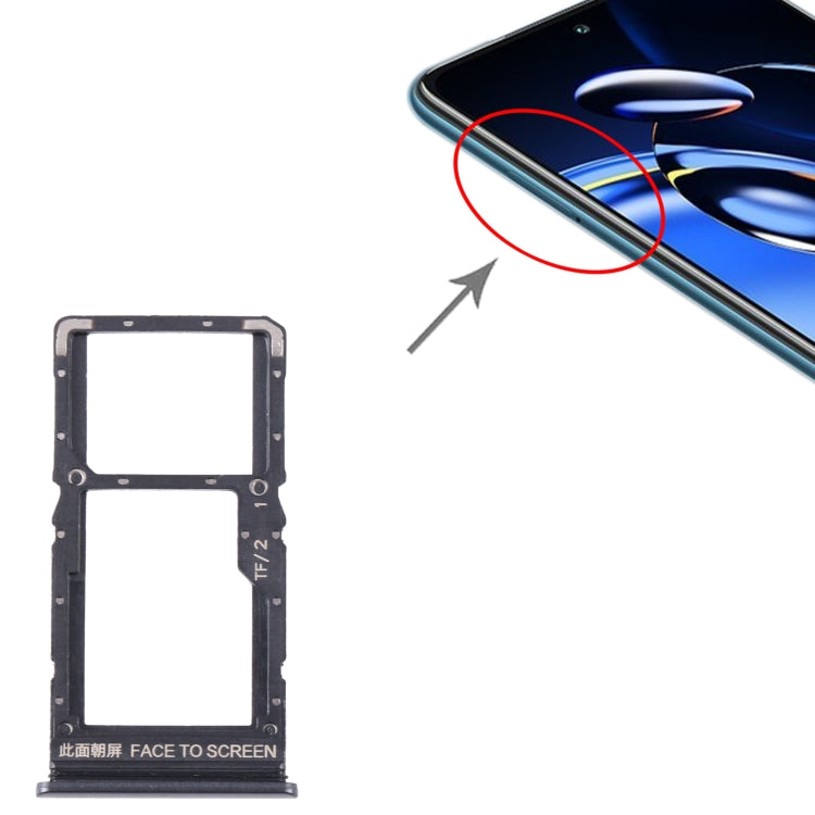 For Xiaomi Redmi Note 11SE SIM Card Tray + SIM Card Tray + Micro SD Card Tray