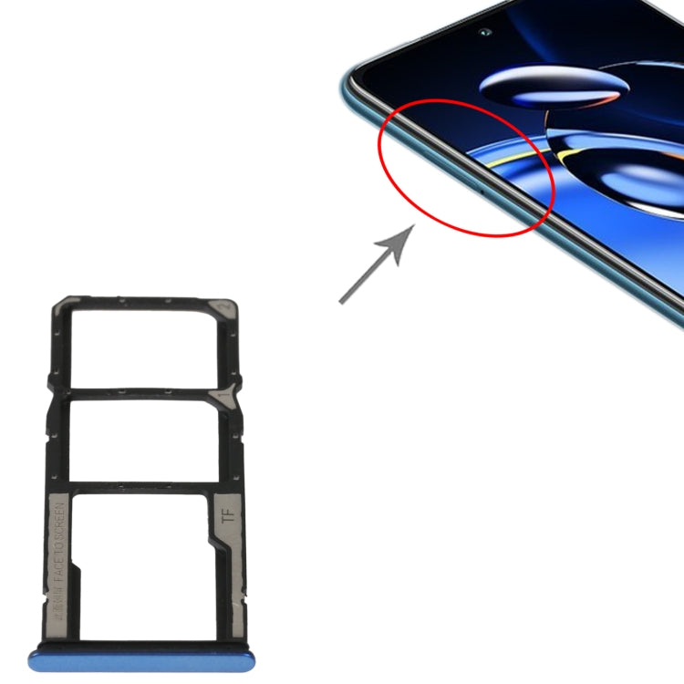 For Xiaomi Redmi Note 11SE SIM Card Tray + SIM Card Tray + Micro SD Card Tray