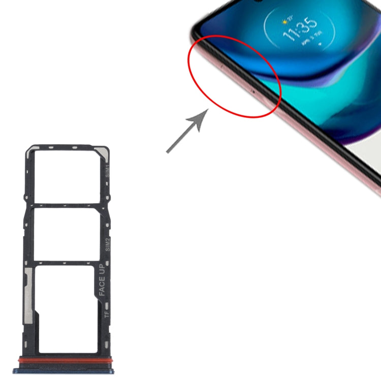 For Motorola Moto G42 SIM Card Tray + SIM Card Tray + Micro SD Card Tray