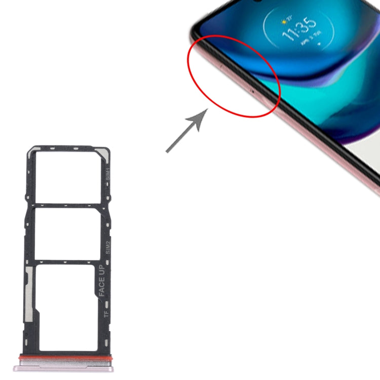 For Motorola Moto G42 SIM Card Tray + SIM Card Tray + Micro SD Card Tray