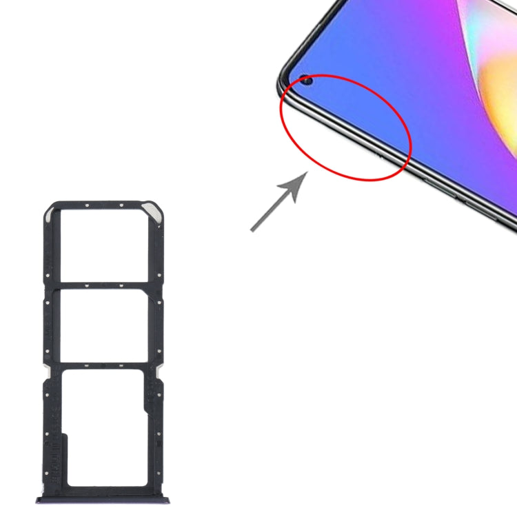 For OPPO Reno5 Lite / Reno5 F / A94 4G SIM Card Tray + SIM Card Tray + Micro SD Card Tray