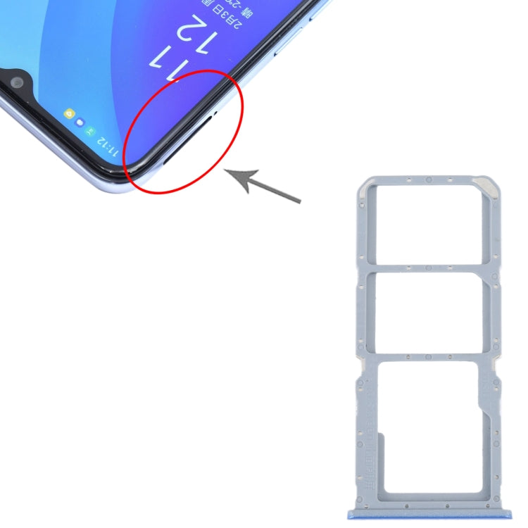 For OPPO A55 5G / A53S 5G SIM Card Tray + SIM Card Tray + Micro SD Card Tray