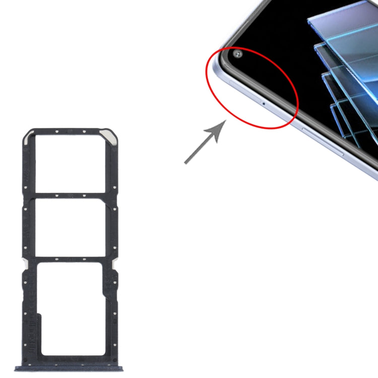 For OPPO K9x SIM Card Tray + SIM Card Tray + Micro SD Card Tray