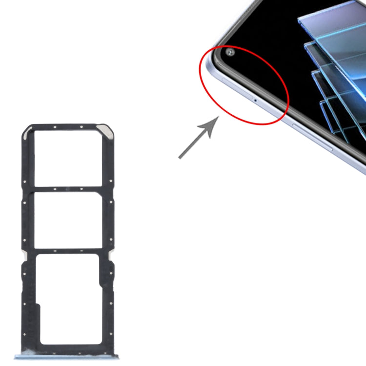 For OPPO K9x SIM Card Tray + SIM Card Tray + Micro SD Card Tray