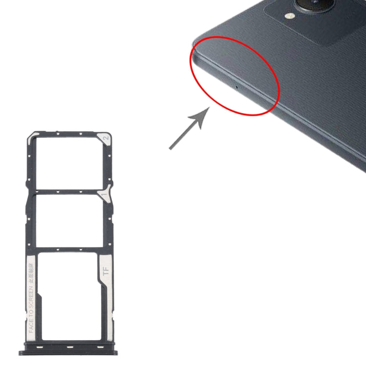 For Xiaomi Redmi A1 2022 / Redmi A1+ SIM Card Tray + SIM Card Tray + Micro SD Card Tray