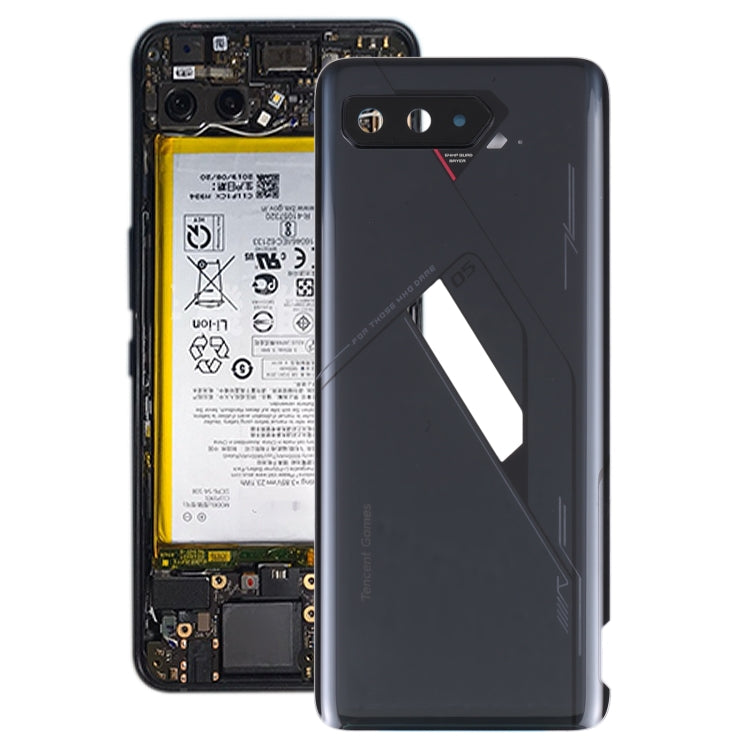 Glass Battery Back Cover for Asus ROG Phone 5s Pro ZS676KS(Black)