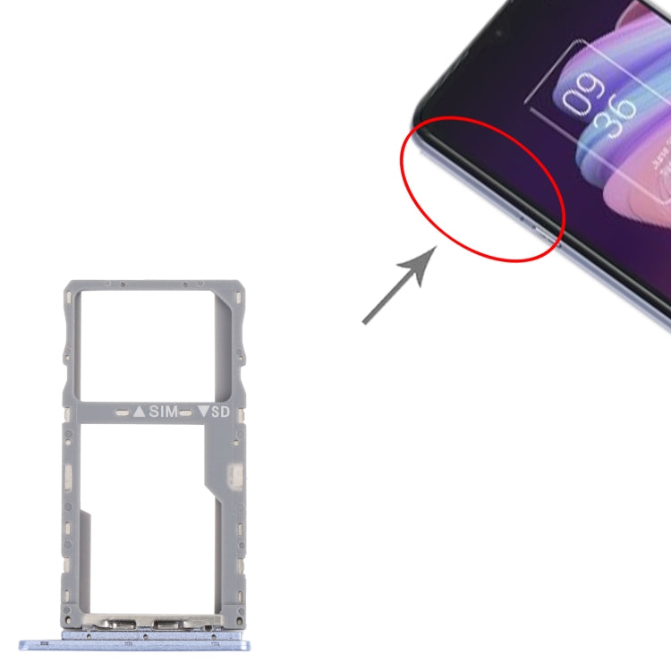 For TCL 10 SE T766H Original SIM Card Tray + SIM / Micro SD Card Tray