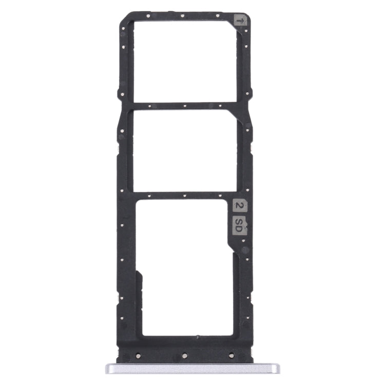 For Asus Zenfone 7 ZS670KS SIM Card Tray + SIM Card Tray + Micro SD card tray (Silver)