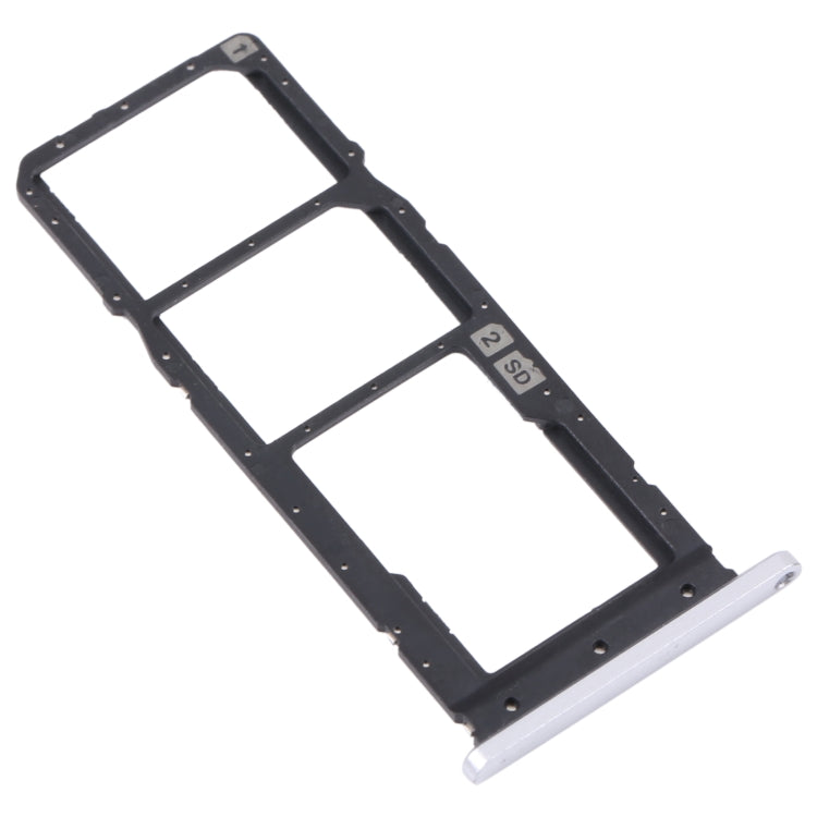 For Asus Zenfone 7 ZS670KS SIM Card Tray + SIM Card Tray + Micro SD card tray (Silver)